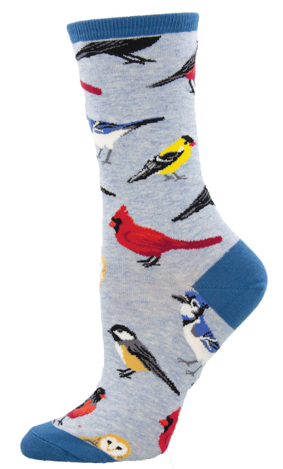 Bird Is The Word - Blue Heather (Women's Socks)