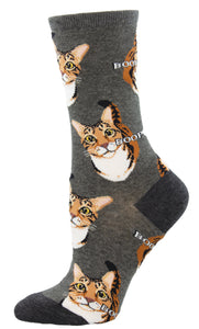 Boop The Cat Snoot - Gray Heather (Women's Socks)
