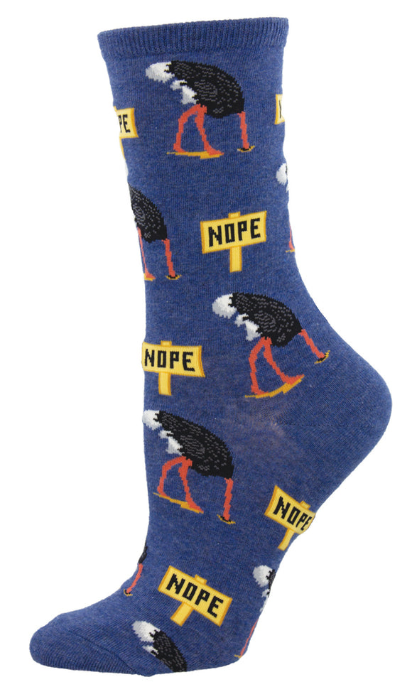 Nope Ostrich - Blue Heather (Women's Socks)