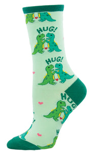 Dinosaur Hugs - Mint (Women's Socks)