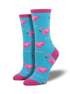 Flamingos - Sky Blue (Women's Socks)
