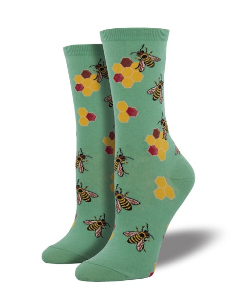 Busy Bees - Seafoam (Women's Socks)