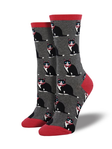 Tuxedo Cats - Gray Heather (Women's Socks)