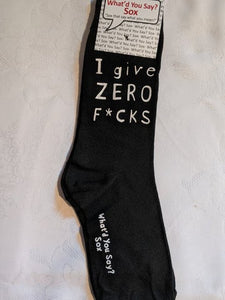 What'd You Say Sox "I Give Zero F*cks" (Unisex Socks)