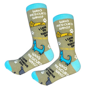 Sock Daddy "Who Rescued Who? I Love My Rescue Dog" (Unisex Socks)