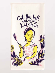 Blue Q Screen-Printed Kitchen Towel "Get The Hell Out Of My Kitchen."