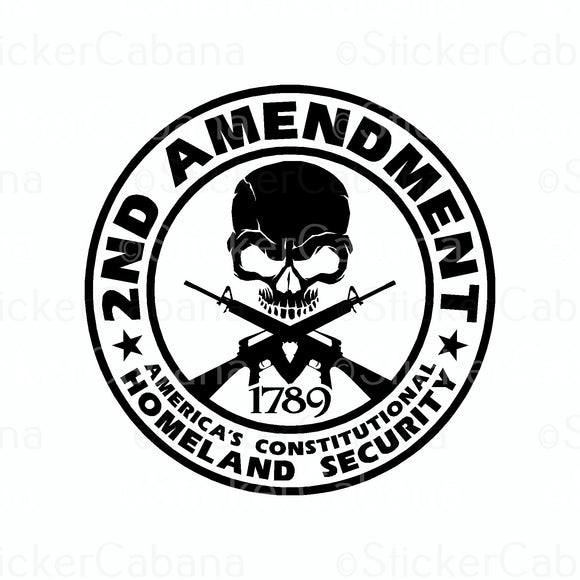 Sticker (Large & Small Options): 2nd Amendment - Black On White