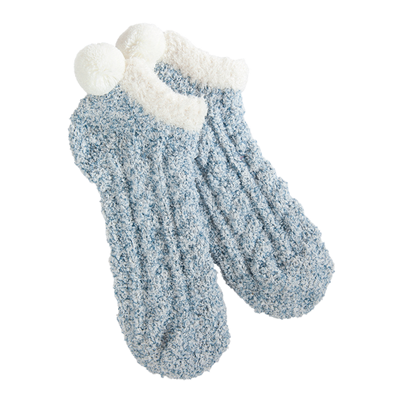 Cozy Pom Low - Sky (Women's Socks)