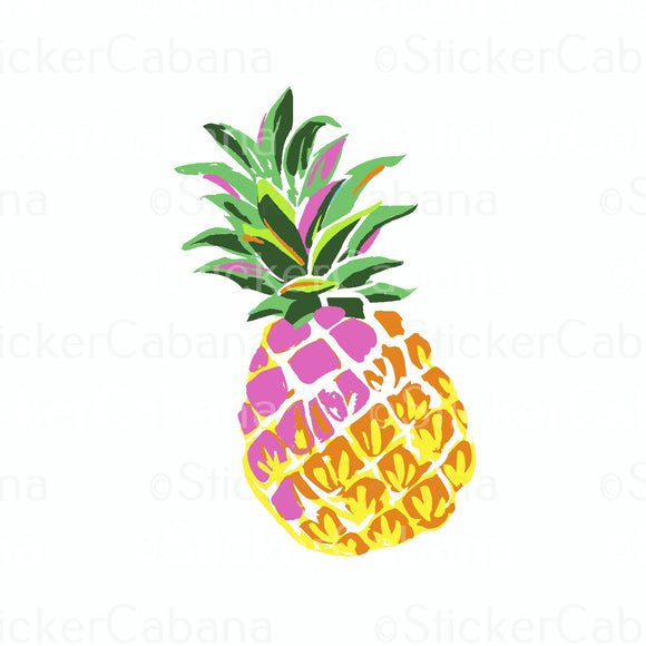 Sticker (Large & Small Options): Colorful Pineapple