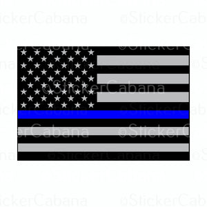 Sticker (Large & Small Options): US Flag Blue Stripe