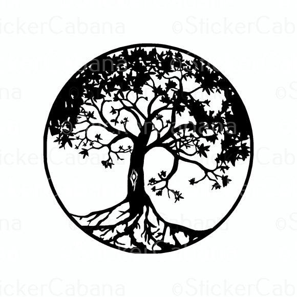 Sticker (Large & Small Options): Tree Of Life - Black & White